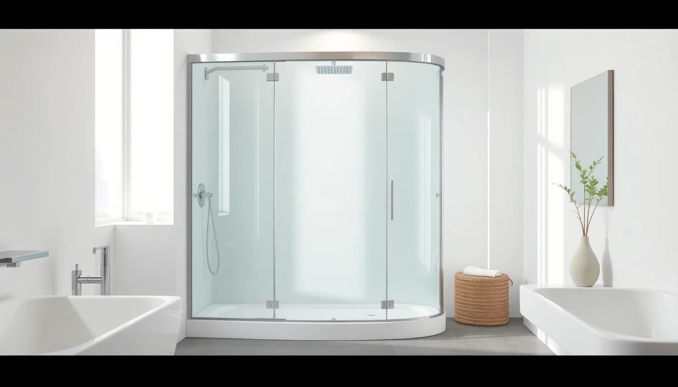 Genießen Sie die moderne sonni Duschkabine in einem eleganten Badezimmer mit sanften weißen Fliesen.