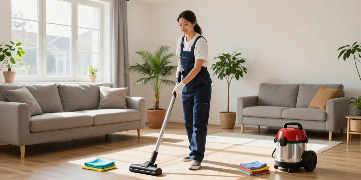 Expert hauswartung solothurn services in a pristine living room setting showcasing professional cleaning techniques and eco-friendly products.