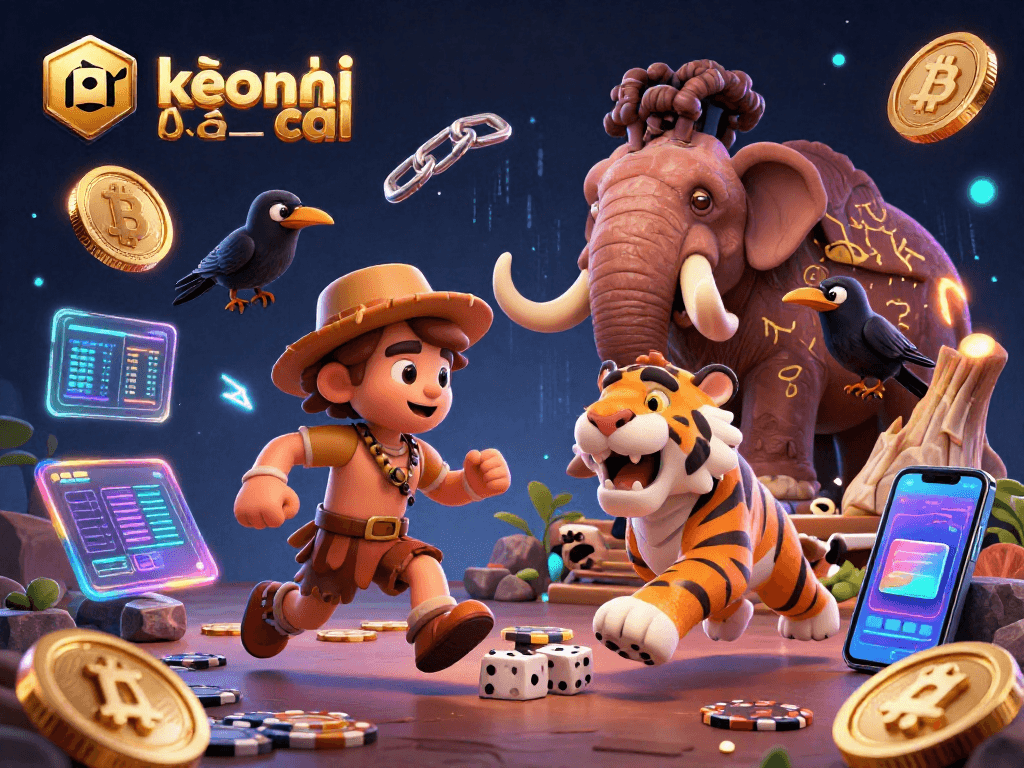 Engage in thrilling bets with kèo nhà cái at this vibrant prehistoric casino illustration.