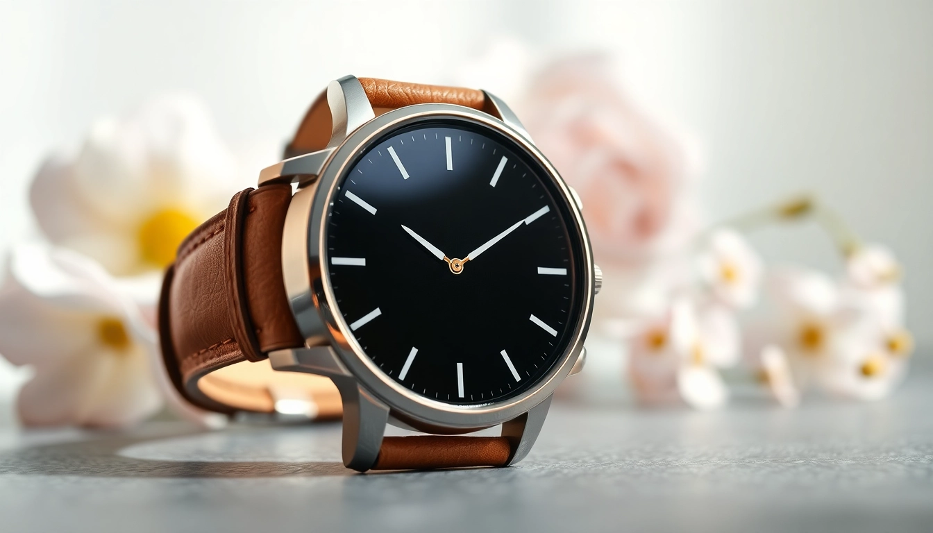 Showcase of the Ladies Classic Smart Watch highlighting its elegant design and luxurious materials.