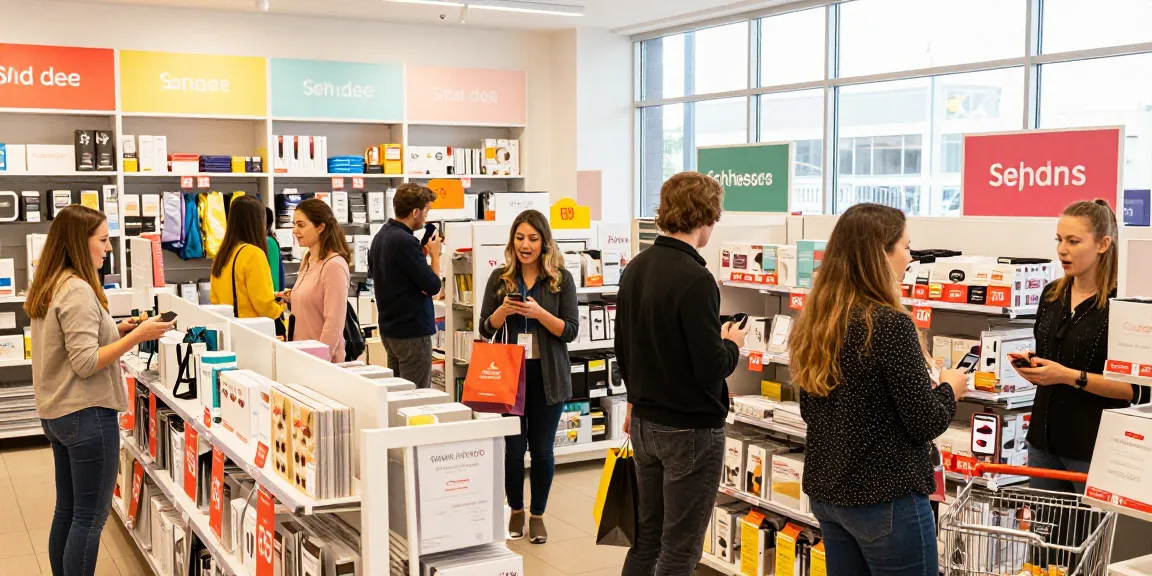 Dynamic shopping experience at a discount code website in netherlands with vibrant atmosphere and engaged customers.