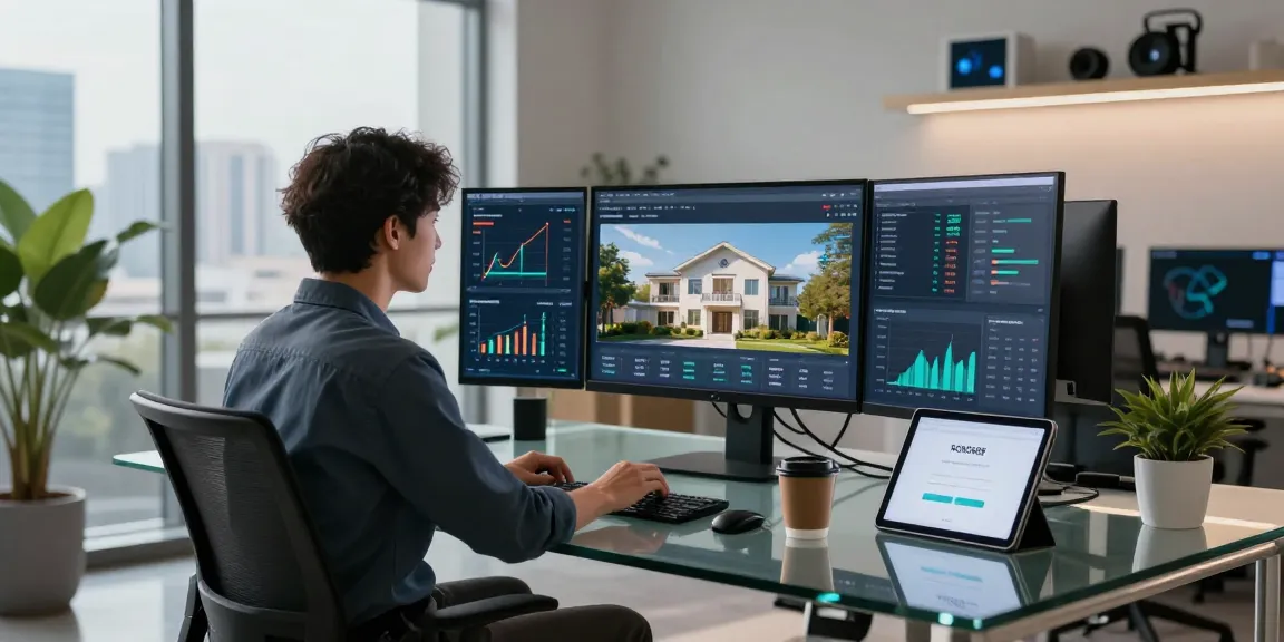 Engaging digital workspace with ROKOK88 login screen displaying virtual properties and financial analytics.