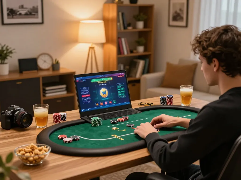 Engaging online poker session at home showcasing the immersive experience at https://dn882.pro.