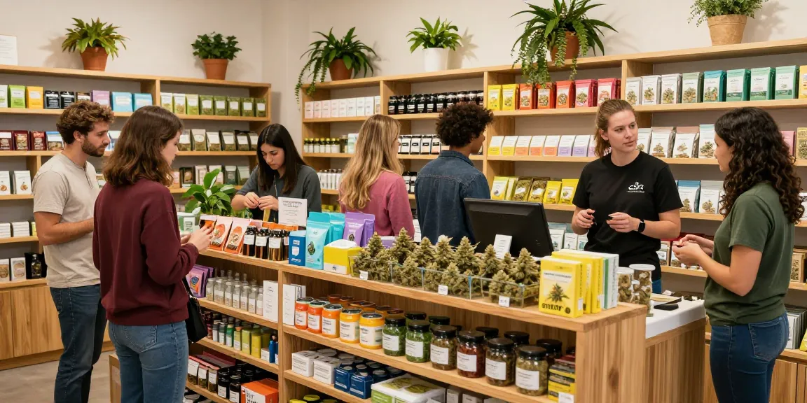 Explore high-quality cannabis buds at https://greatcanadianbuds.com in a vibrant retail setting, showcasing a diverse selection.