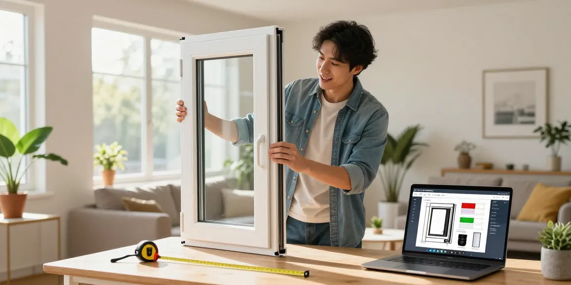 Homeowner reviewing Steko plastic window options for eco-friendly living spaces, showcasing 1K design quality.
