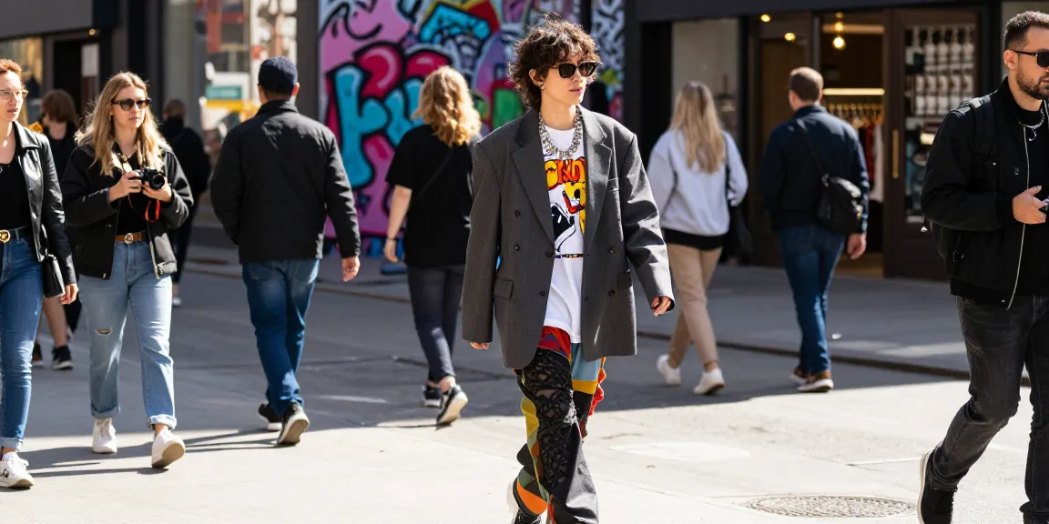 Fashion tips for a vibrant urban style with trends and accessories in a dynamic street scene.