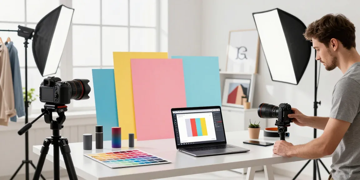 Professional e-commerce photography setup using rmbg.pro to enhance product images with seamless background removal.