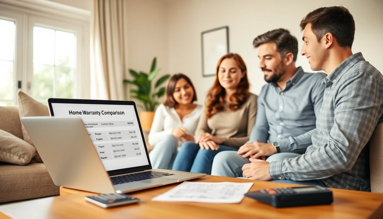 Get a home warranty quote online while discussing options in a cozy family setting.