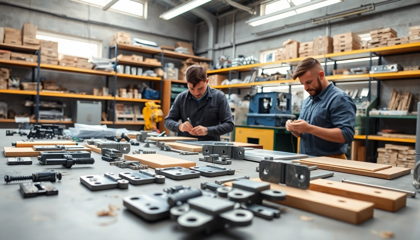Hinge Supplier showcasing innovative designs and meticulous craftsmanship in a vibrant workshop setting.