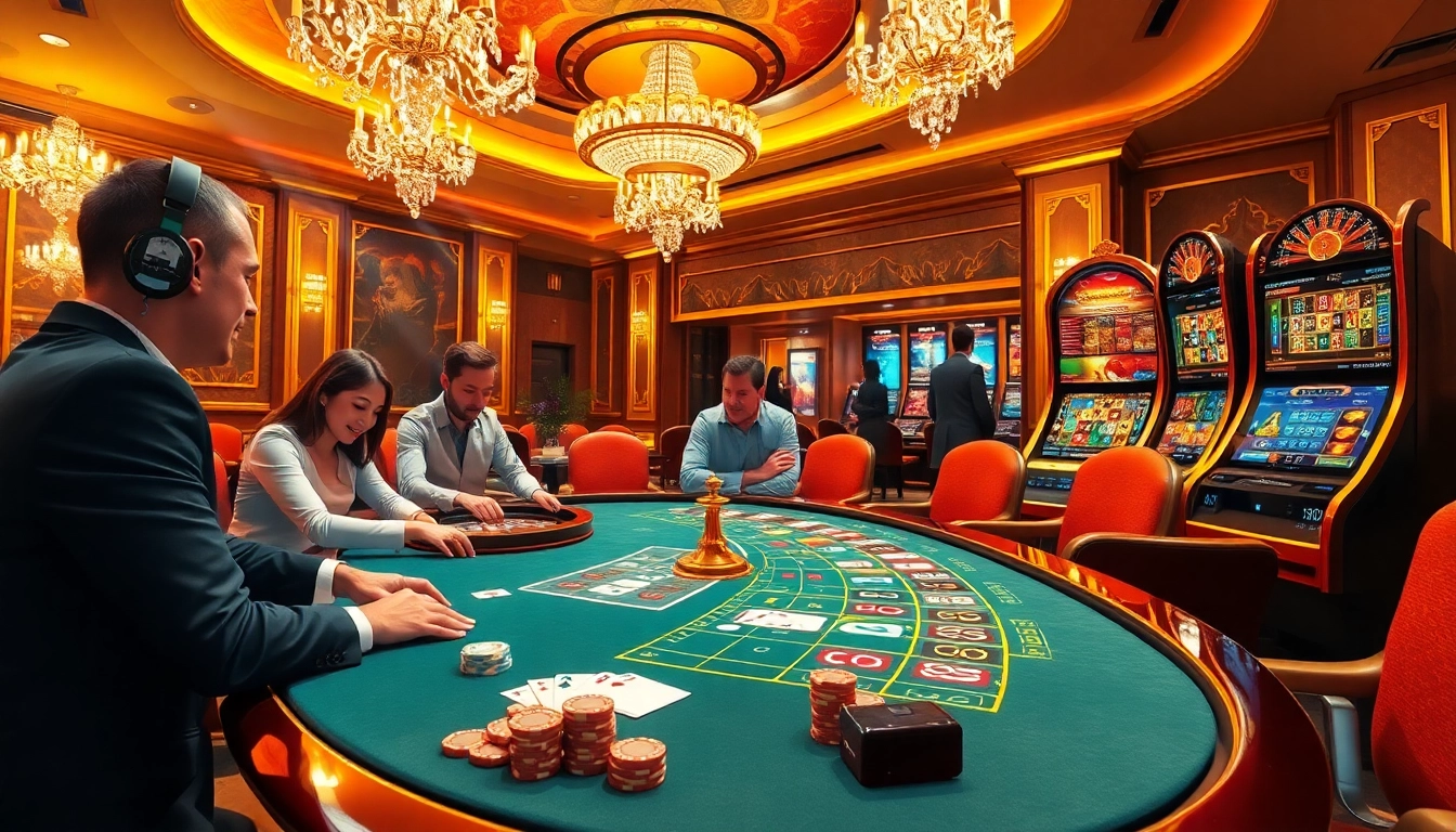 Thrive at Trang chủ F168 with excitement at a luxury casino table featuring cards and chips.