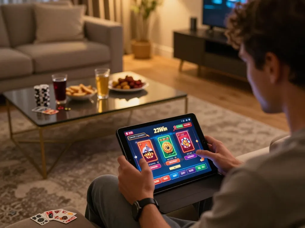 Engaging with the 23Win online casino interface for immersive gaming experience