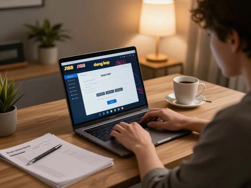Engaging in online casino gaming on J188 đăng nhập platform with cozy home setup