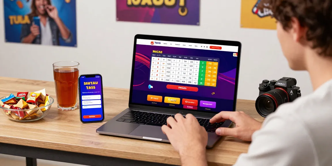 Engaging online gambling experience at https://www.hoteloita.com/beppu/bijyutsukan.html, featuring a user playing Toto Macau and vibrant promotional content.
