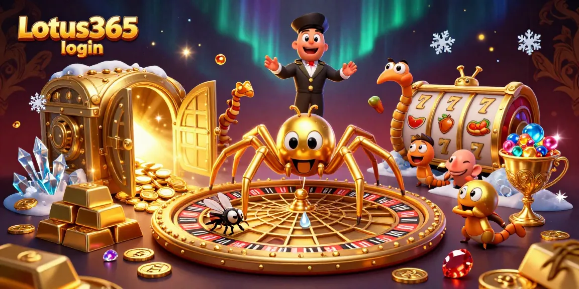 Engage with Lotus365 login by placing bets alongside whimsical characters in a vibrant casino scene.
