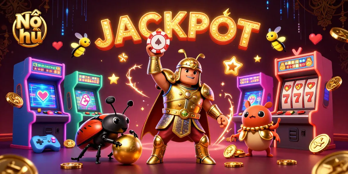 Nổ hũ brings excitement with colorful slot reels and winning elements, showcasing thrilling casino gameplay.